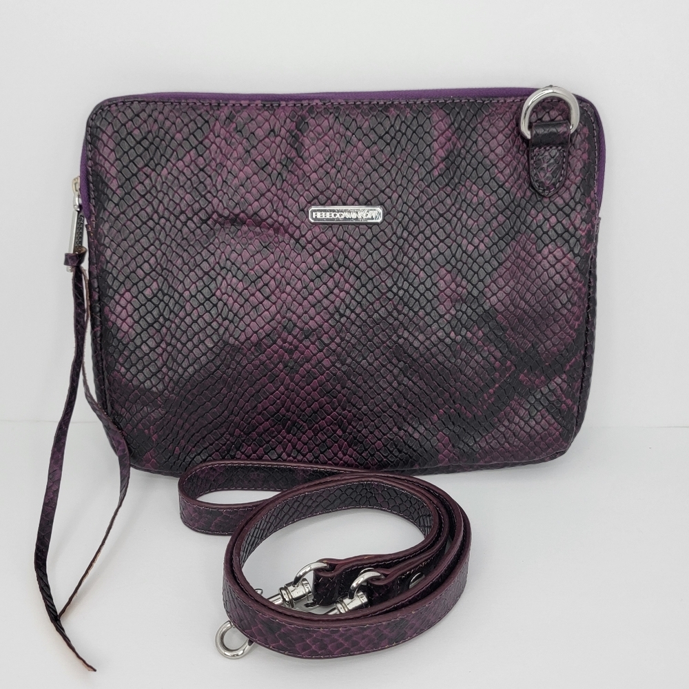 Rebecca Minkoff‎ Purple Snake Print Crossbody Bag P198